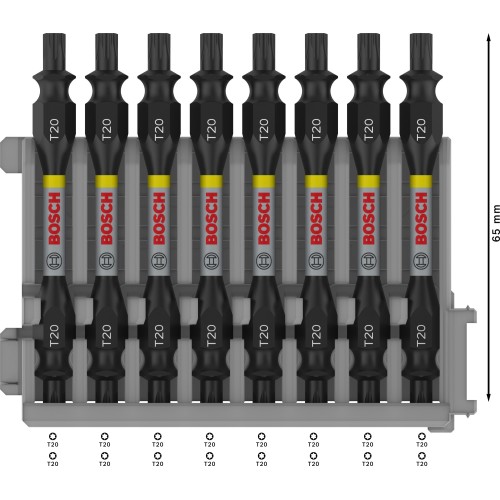 Punta doble PRO Impact con índice Pick and Click, T20, 65 mm, 8 uds.