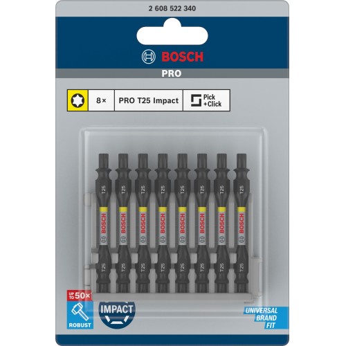 Punta doble PRO Impact con índice Pick and Click, T25, 65 mm, 8 uds.