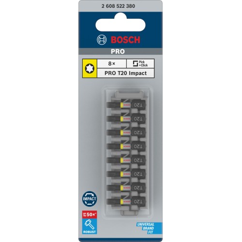 Punta PRO Torx Impact, T20, 25 mm, 8 uds.