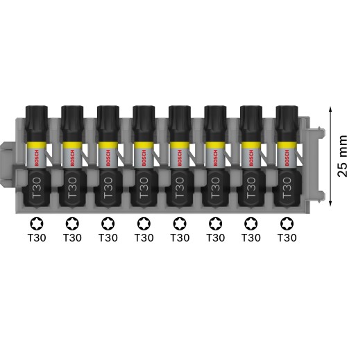 Punta PRO Torx Impact, T30, 25 mm, 8 uds.