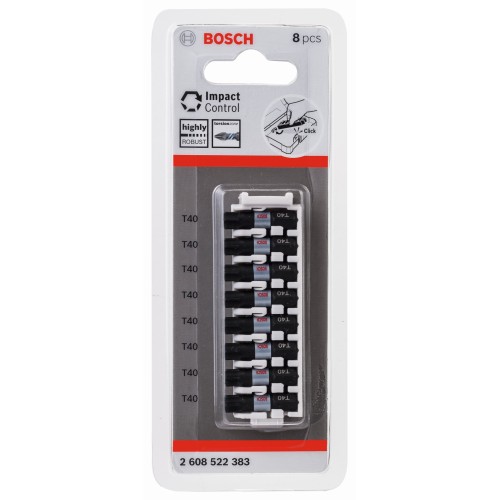 Puntas de inserción Impact Control, 8 unidades, 8xT40