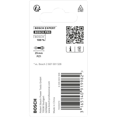 Broca PRO Pozidriv Impact, PZ1, 25 mm, 2 uds.