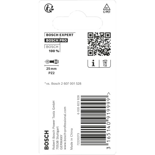 Broca PRO Pozidriv Impact, PZ2, 25 mm, 2 uds.