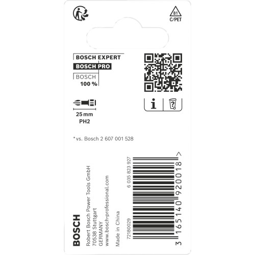 Broca PRO Phillips Impact, PH2, 25 mm, 2 uds.