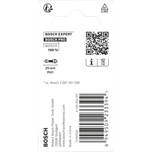 Broca PRO Phillips Impact, PH1, 25 mm, 2 uds.