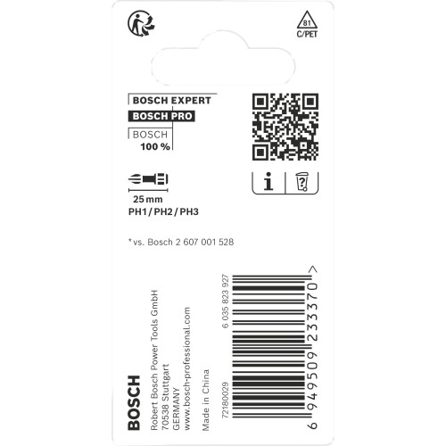 Punta PRO PH Impact, PH1 x 25, PH2 x 25, PH3 x 25 mm, 3 uds.