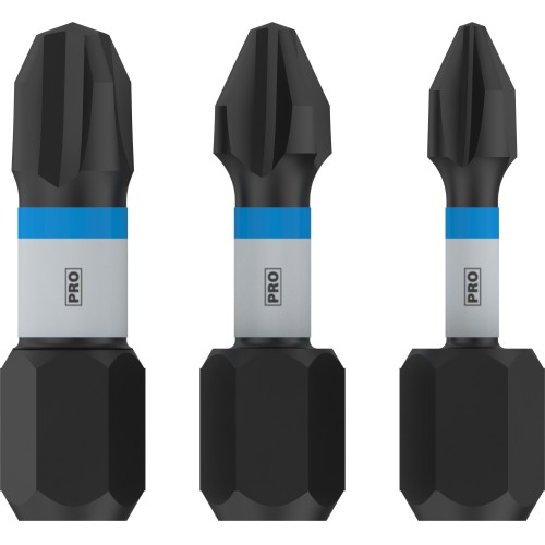 Punta PRO PH Impact, PH1 x 25, PH2 x 25, PH3 x 25 mm, 3 uds.