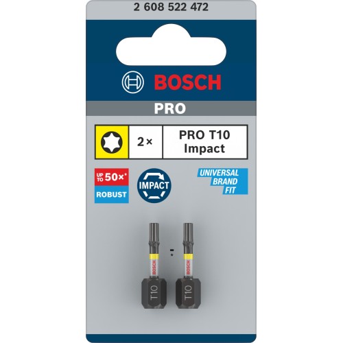 Punta PRO Torx Impact, T10, 25 mm, 2 uds.