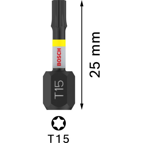 Punta PRO Torx Impact, T15, 25 mm, 2 uds.