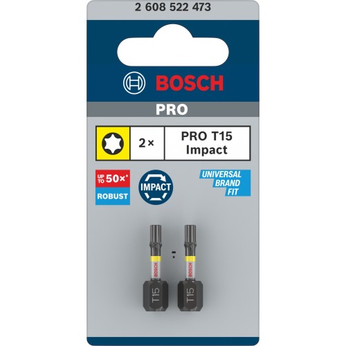 Punta PRO Torx Impact, T15, 25 mm, 2 uds.