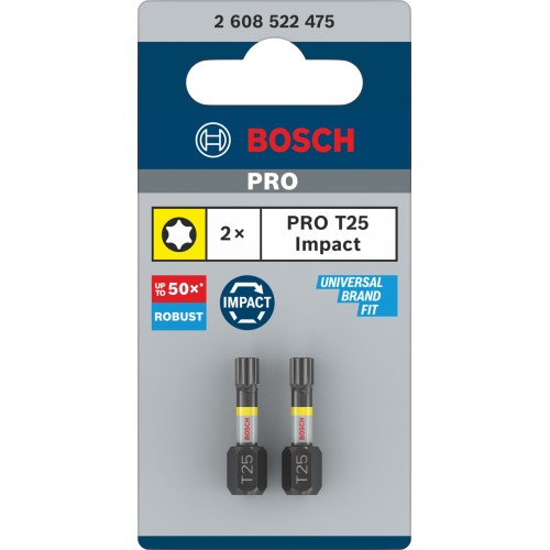 Punta PRO Torx Impact, T25, 25 mm, 2 uds.
