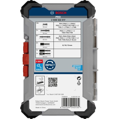 Set de puntas de atornillar PRO Impact, expositor, 6 x 36 uds.