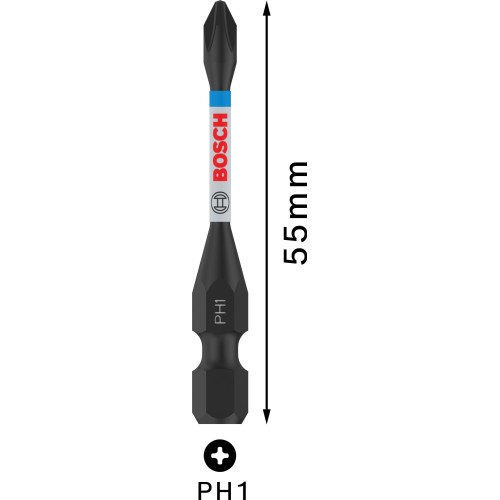 Broca PRO Phillips Impact, PH1, 55 mm, 2 uds.