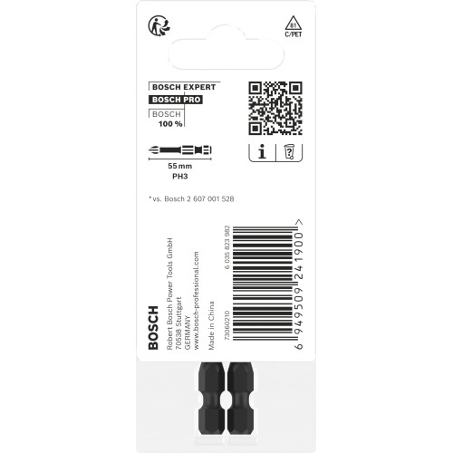 Broca PRO Phillips Impact, PH3, 55 mm, 2 uds.