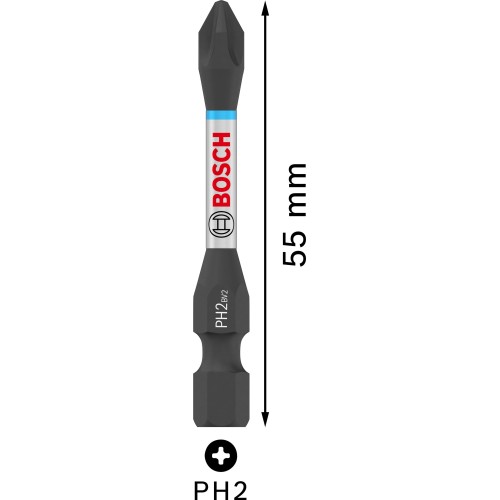 Broca PRO Phillips Impact, PH2, 55 mm, 15 uds.