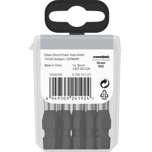 Broca PRO Phillips Impact, PH2, 55 mm, 15 uds.