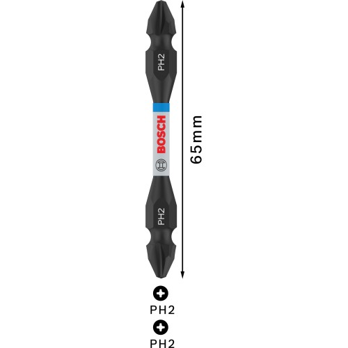 Punta doble PRO Impact con índice Pick and Click, PH2, 65 mm