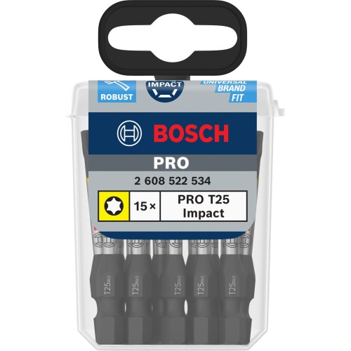 Punta PRO Torx Impact, T25, 55 mm, 15 uds.