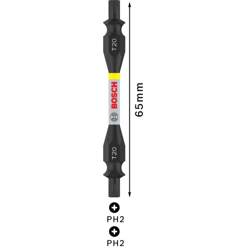 Punta doble PRO Impact con índice Pick and Click, T20, 65 mm