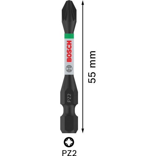 Broca PRO Pozidriv Impact, PZ2, 55 mm, 2 uds.
