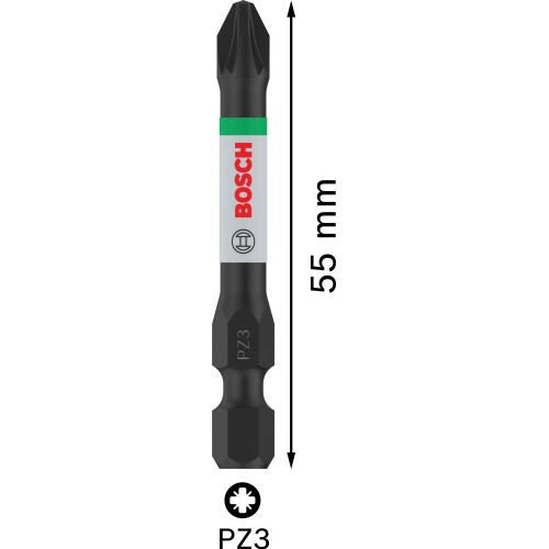 Broca PRO Pozidriv Impact, PZ3, 55 mm, 2 uds.