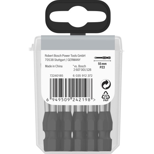 Broca PRO Pozidriv Impact, PZ2, 55 mm, 15 uds.
