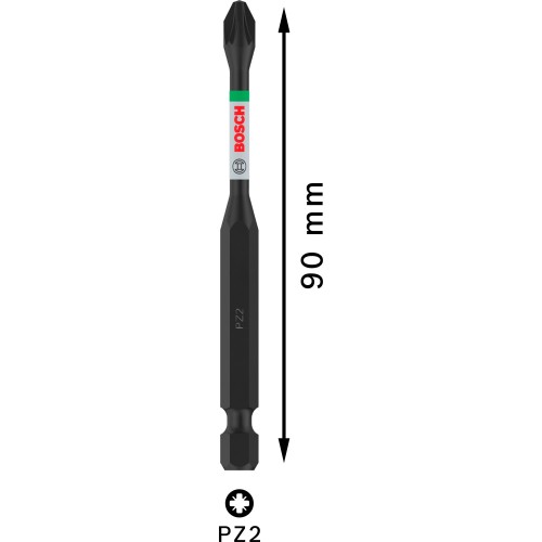 Punta PRO Pozidriv Impact, PZ2, 90 mm