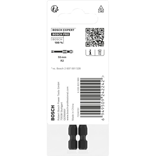 Punta PRO Robertson Impact, R2, 55 mm, 2 uds.