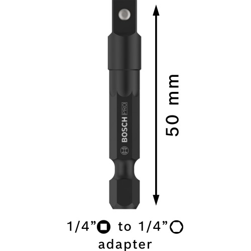 PRO Socket Adapter con conexión de bola, 1/4", 50 mm