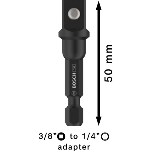 PRO Socket Adapter con conexión de bola, 3/8", 50 mm