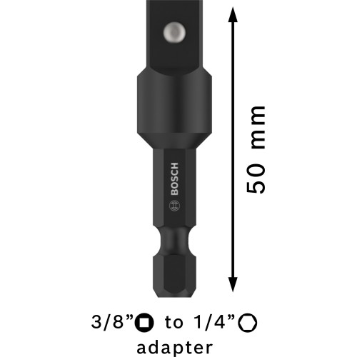 PRO Socket Adapter con conexión de pasador, 3/8", 50 mm