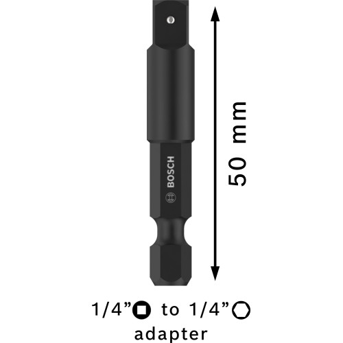 PRO Socket Adapter con conexión de pasador, 1/4", 50 mm