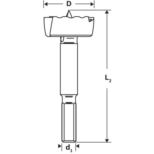 Broca fresadora para madera, 12 mm