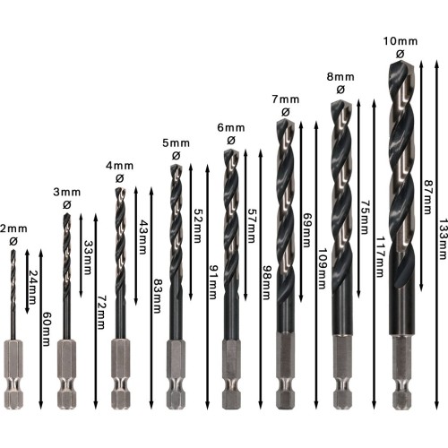 Set de brocas helicoidales PRO Metal HSS-G Impact, 8 uds.