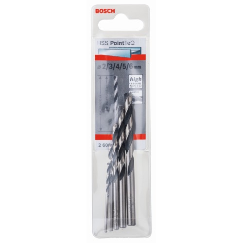 Set de brocas helicoidales HSS PointTeQ, 5 unidades, de 2 - 6 mm