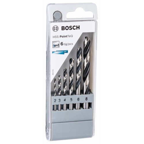 Set de brocas helicoidales HSS PointTeQ, 6 unidades, de 2 - 8 mm