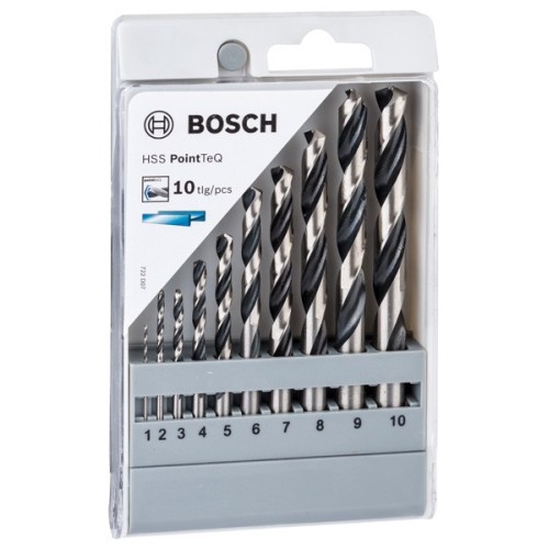 Set de brocas helicoidales HSS PointTeQ, 10 unidades, de 1 - 10 mm