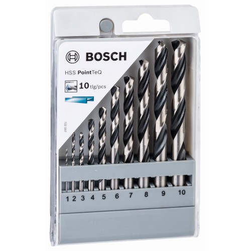Set de brocas helicoidales HSS PointTeQ, 10 unidades, de 1 - 10 mm