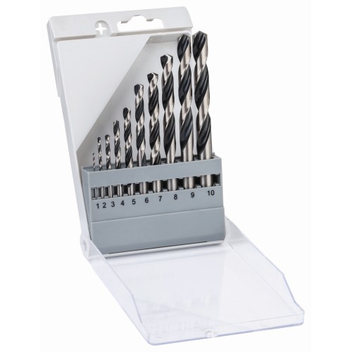 Set de brocas helicoidales HSS PointTeQ, 10 unidades, de 1 - 10 mm
