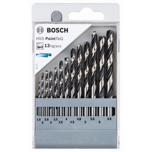 Set de brocas helicoidales HSS PointTeQ, 13 unidades, de 1,5 - 6,5 mm