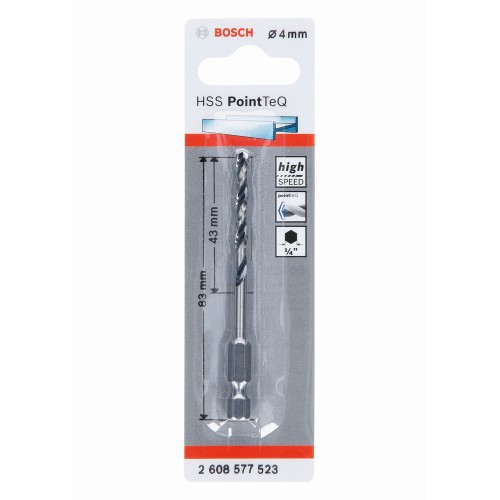 Broca hexagonal HSS PointTeQ de 4,0 mm
