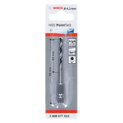 Broca hexagonal HSS PointTeQ de 4,2 mm