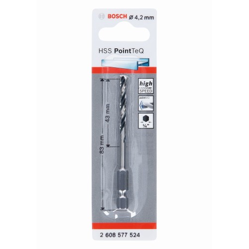 Broca hexagonal HSS PointTeQ de 4,2 mm