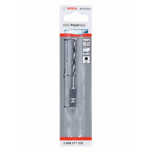 Broca hexagonal HSS PointTeQ de 4,5 mm