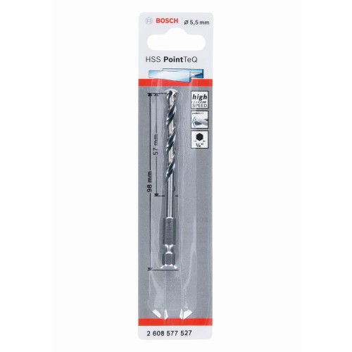 Broca hexagonal HSS PointTeQ de 5,5 mm