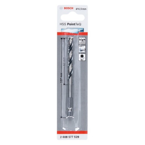 Broca hexagonal HSS PointTeQ de 6,5 mm