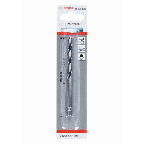 Broca hexagonal HSS PointTeQ de 6,5 mm