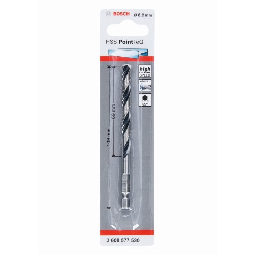 Broca hexagonal HSS PointTeQ de 6,8 mm