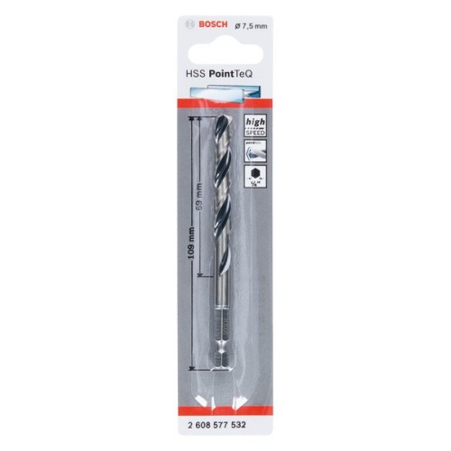 Broca hexagonal HSS PointTeQ de 7,5 mm