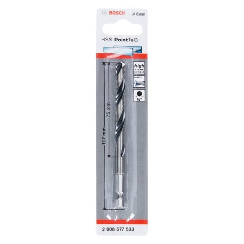 Broca hexagonal HSS PointTeQ de 8,0 mm